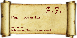 Pap Florentin névjegykártya